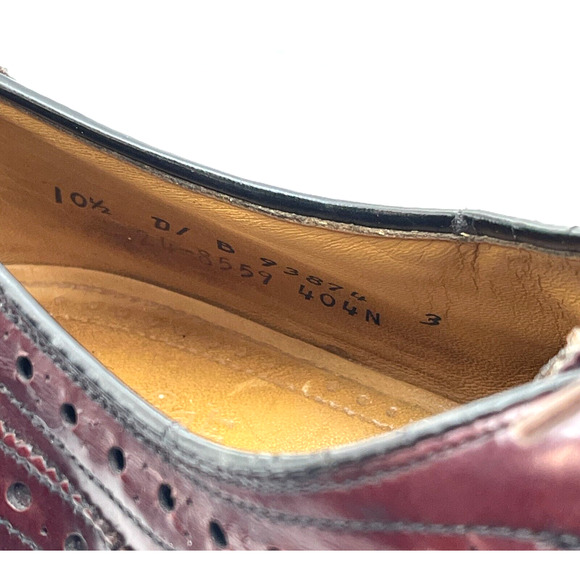 Aristocraft Casual Dress Shoes Fine Burgundy Leather Wingtip Oxford Size 10 1/2 main image 5
